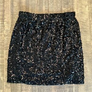 NWT black sequin stretchy skirt